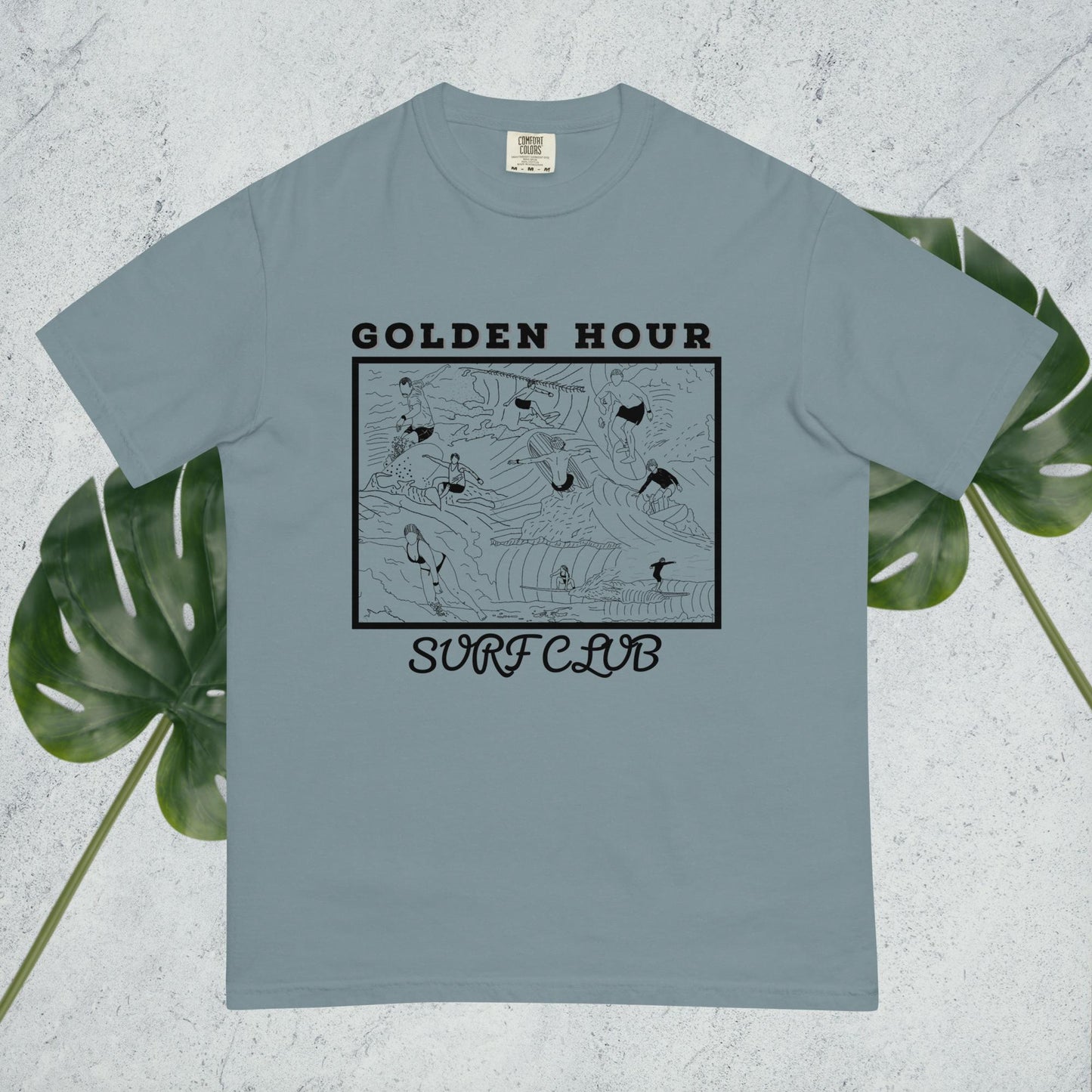 Golden Hour Surf Club front side tshirt