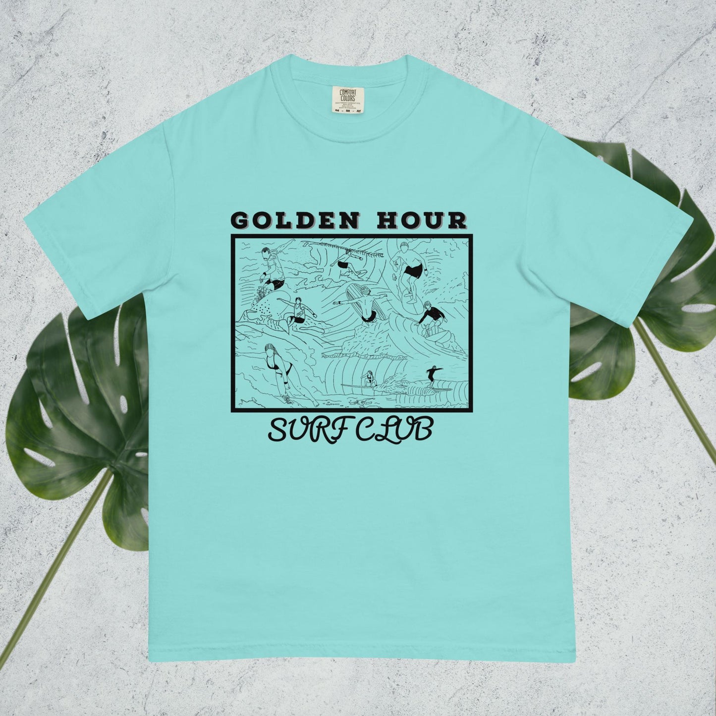 Golden Hour Surf Club front side tshirt