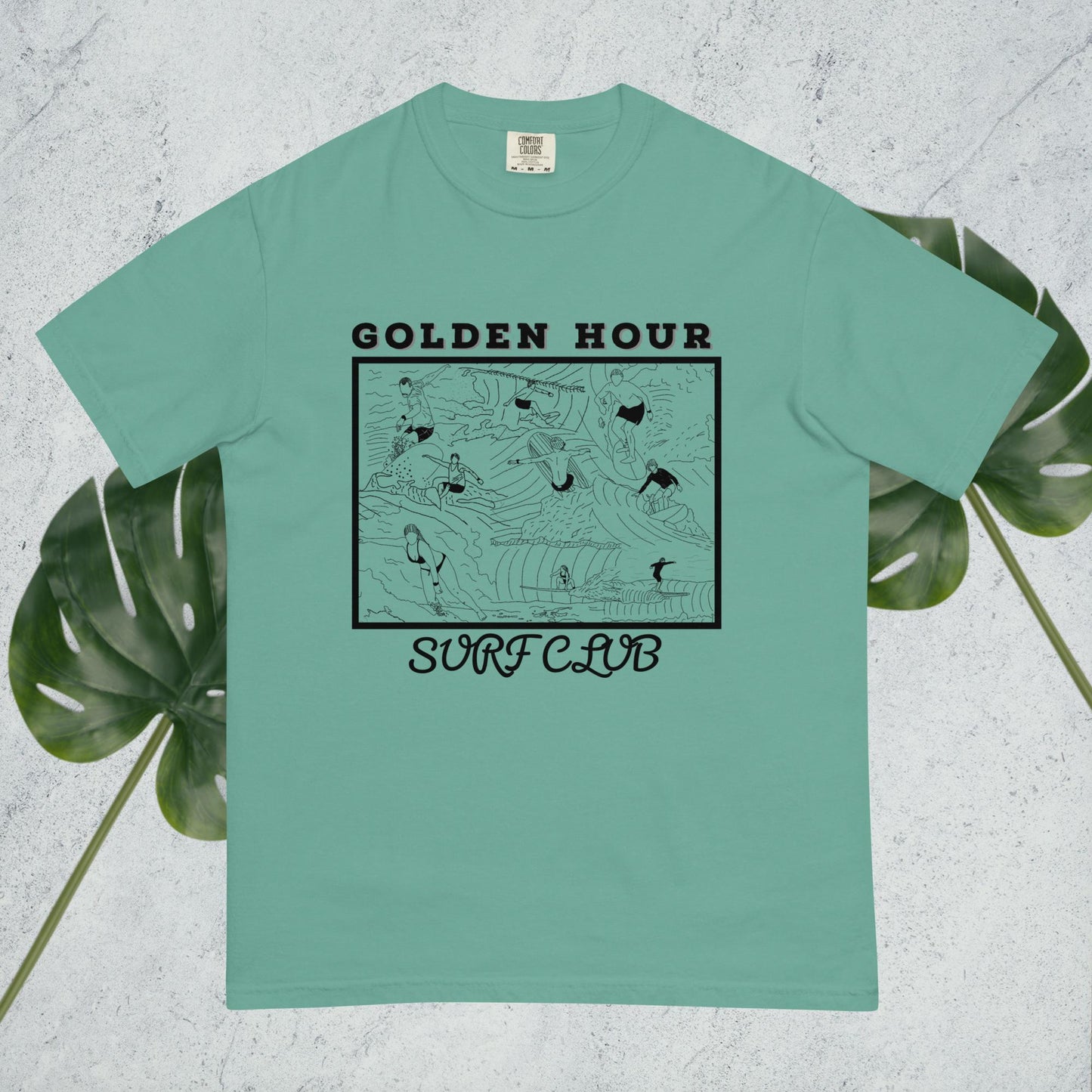 Golden Hour Surf Club front side tshirt