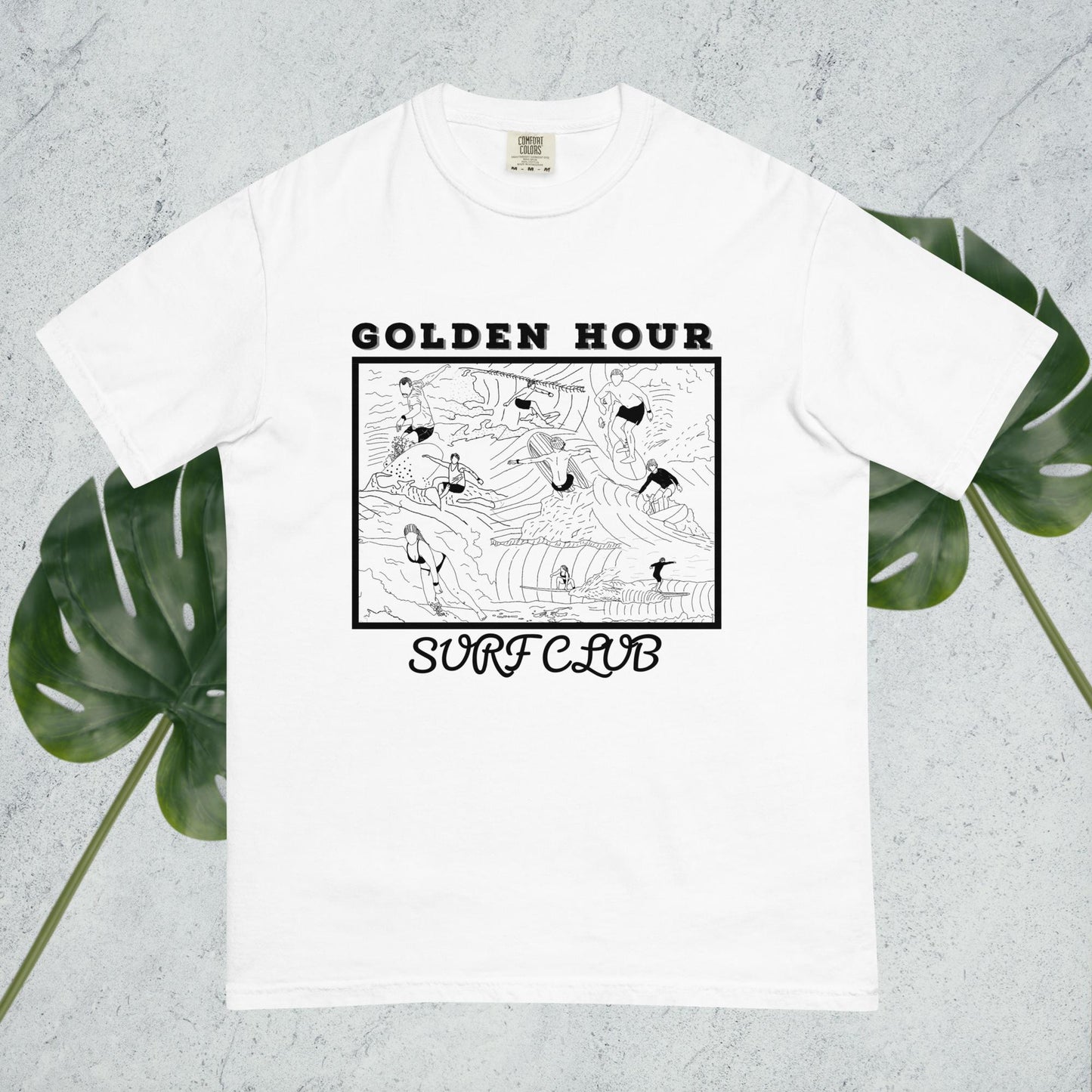 Golden Hour Surf Club front side tshirt