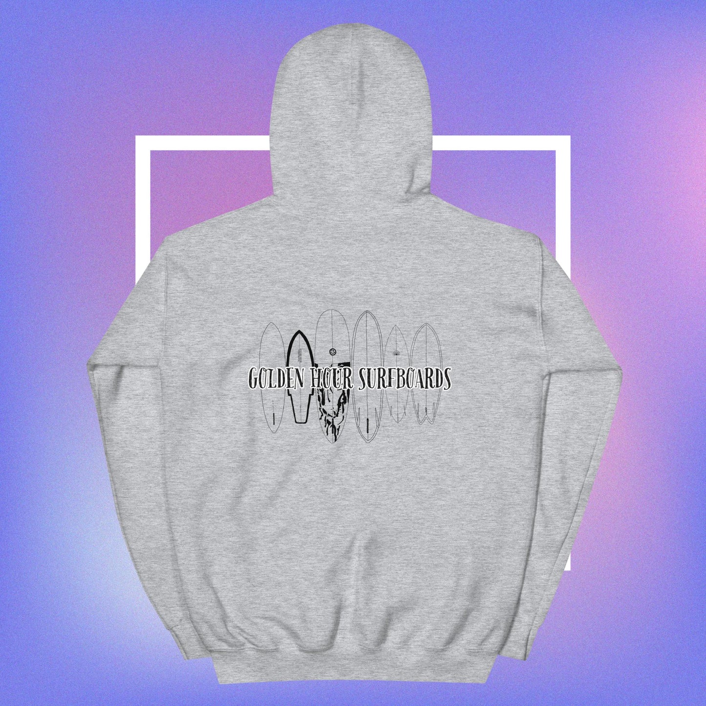 Custom Surf board/ Big Logo hoodie