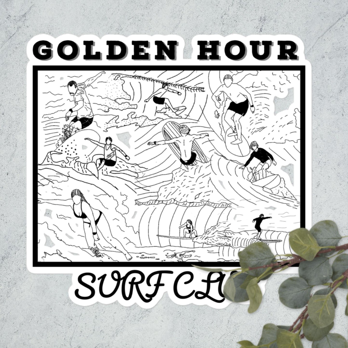 Golden Hour Surf Club sticker