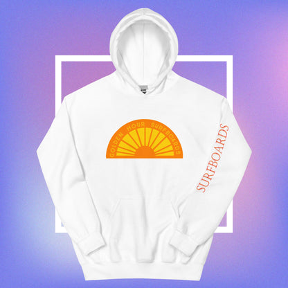 Custom Surf board/ Big Logo hoodie