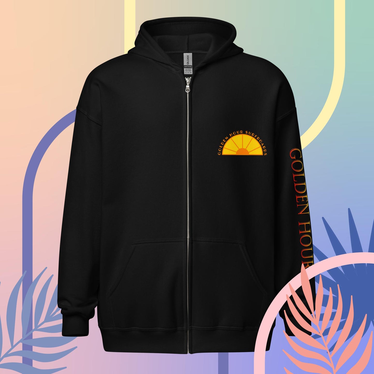 Fight the power, surf the pier zip-up hoodie